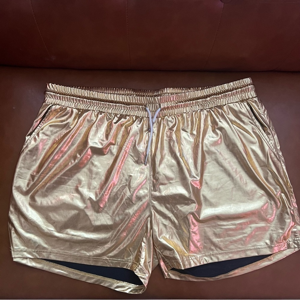 Arjen Kroos Men’s Sz XXL Gold Metallic Shorts Festival Rave NWT - Picture 2 of 8
